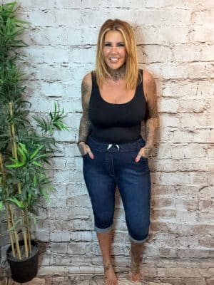 magic dark denim shorts