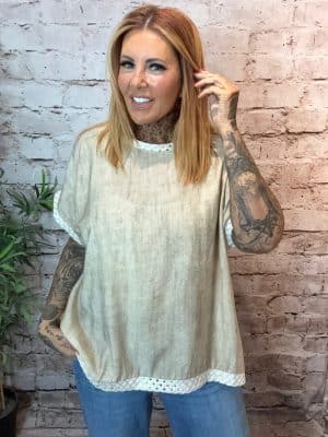 Kennedy Crochet Trim Top Best fits 16-24
