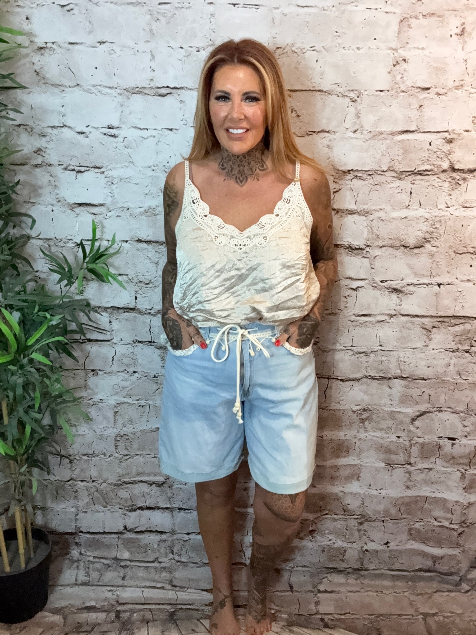 Fiora Crochet Denim Shorts Best Fits 12-18