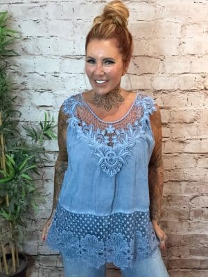 Holly Lace Vest Top best fits 12-18