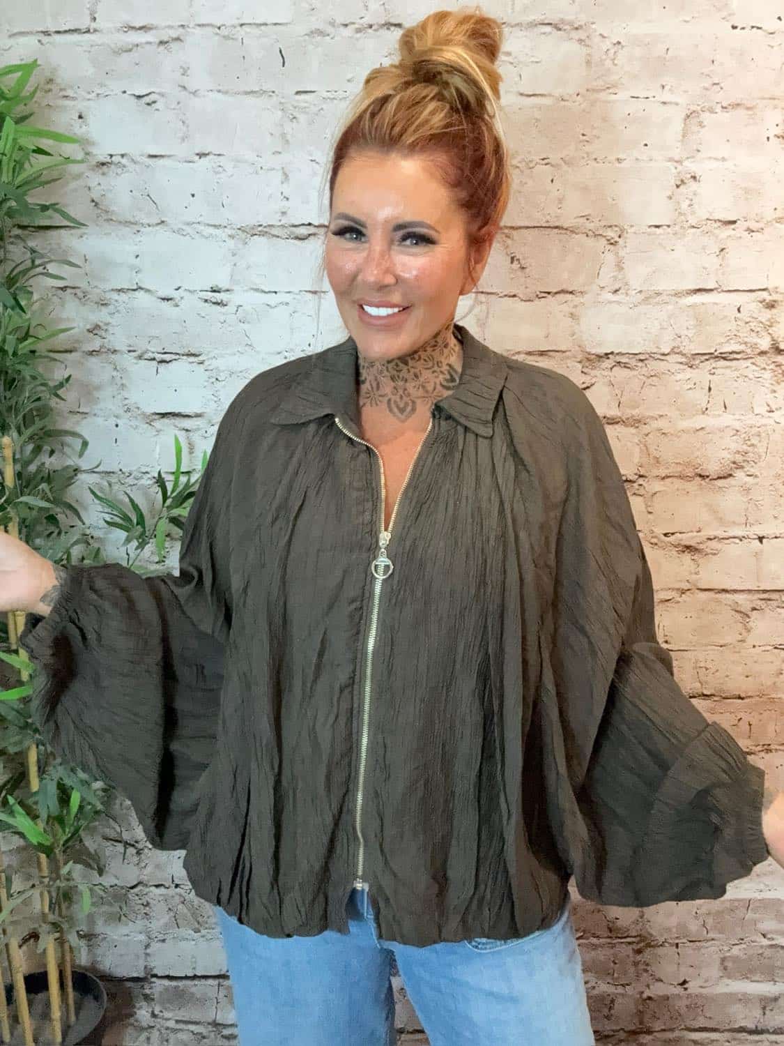 Autumn Batwing Bomber Jacket Best Fits 14-22 - Image 4