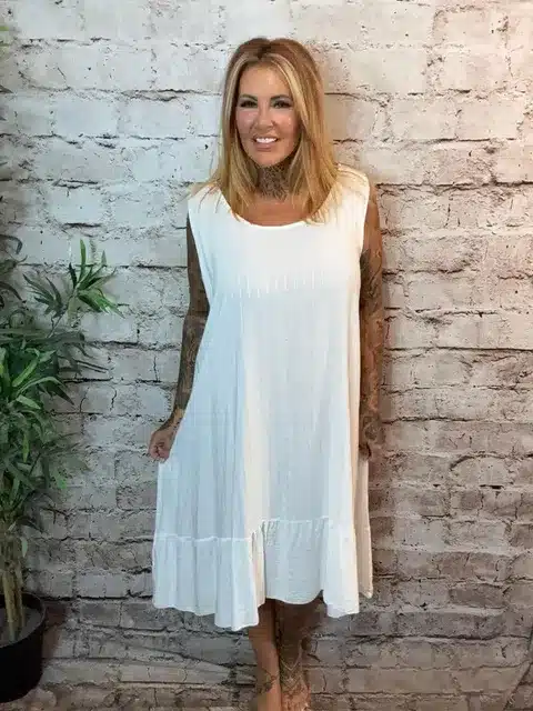 Lucia Sleeveless Frill Dress Best Fits 16 - 24 - Image 3