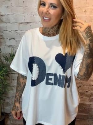 Denim Heart Shirt Best Fits 16-26