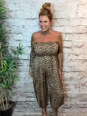 Summer Animal Print Jumpsuit Best fits 12-18