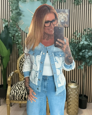 Crochet Denim Jacket best fits 12-18 (Backorder)