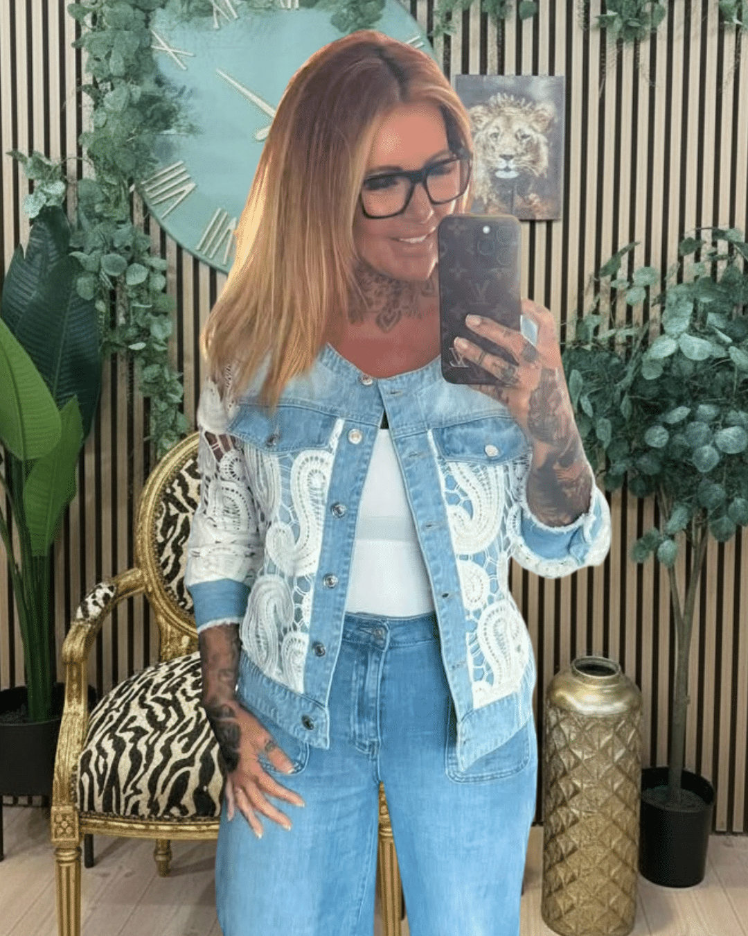 Crochet Denim Jacket best fits 12-18 (Backorder)