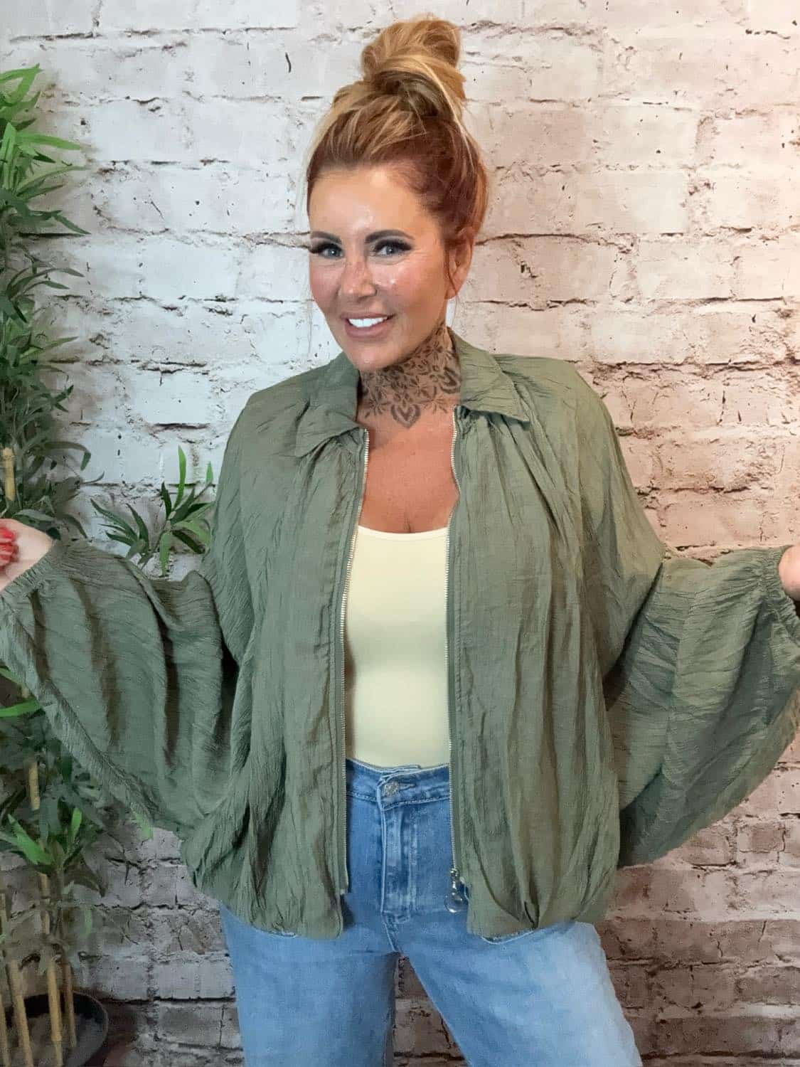 Autumn Batwing Bomber Jacket Best Fits 14-22