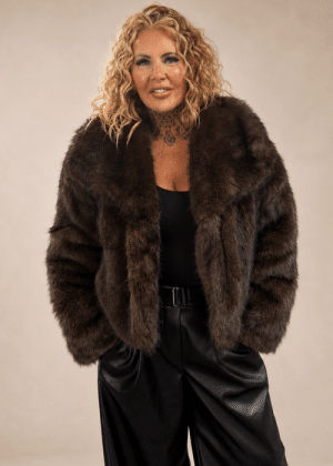 Reversible Faux Leather & Faux Fur Biker Jacket 12-20
