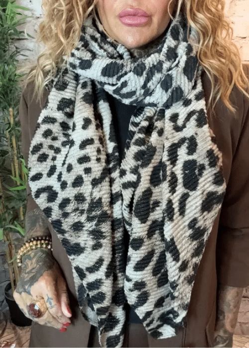 ANIMAL PRINT PLEATED SCARF - Image 4