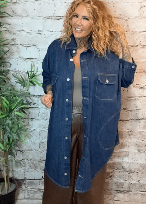 Paula Denim Shacket best fits 18-24 - Image 2