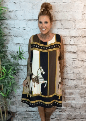 Inspired Sleeveless Dress best fits 16-24