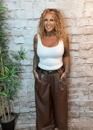 PU wide leg trousers Best Fits 12-18