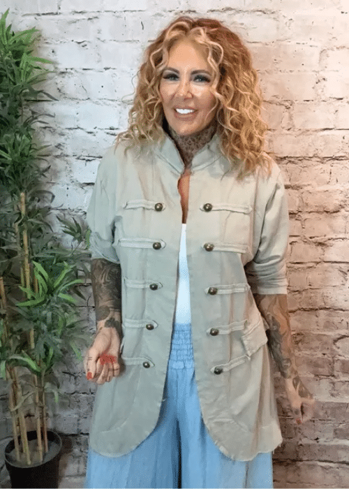 Cotton Raw Collar Military Jacket - Best Fits 16-24 - Image 8