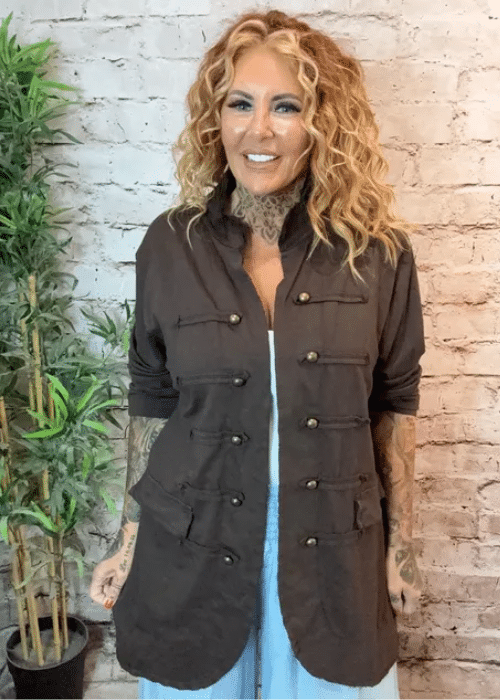 Cotton Raw Collar Military Jacket - Best Fits 16-24 - Image 3