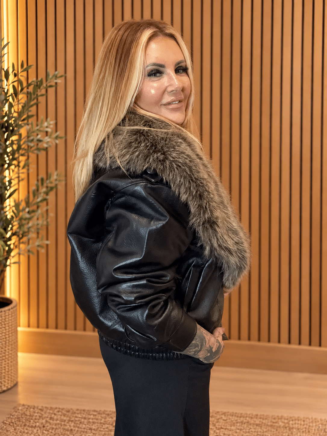 Faux Fur Bomber Jacket 12-20 - Image 3