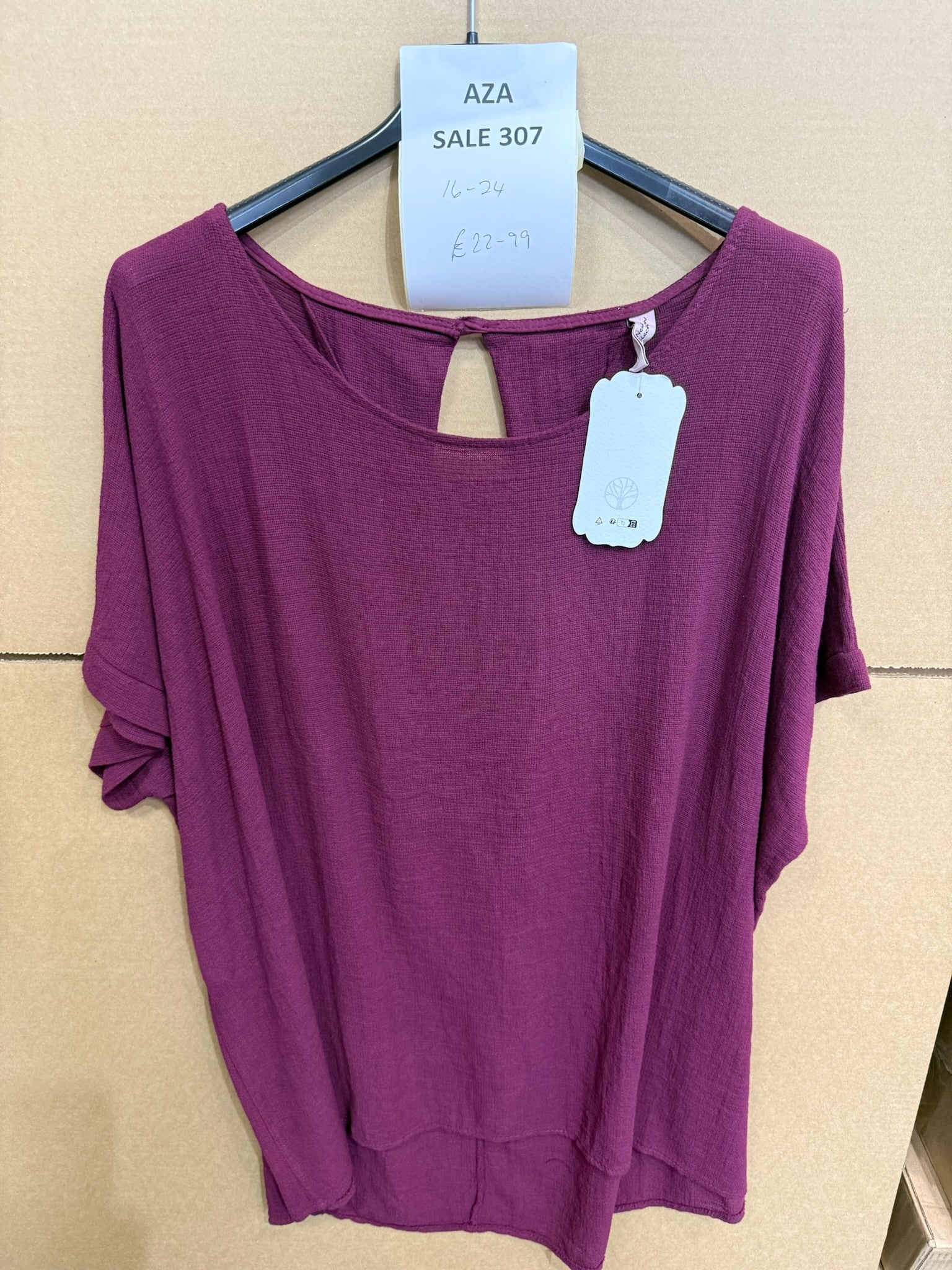 SALE 307 LONG TOP 16-24 83 CM PTP (NO RETURNS)