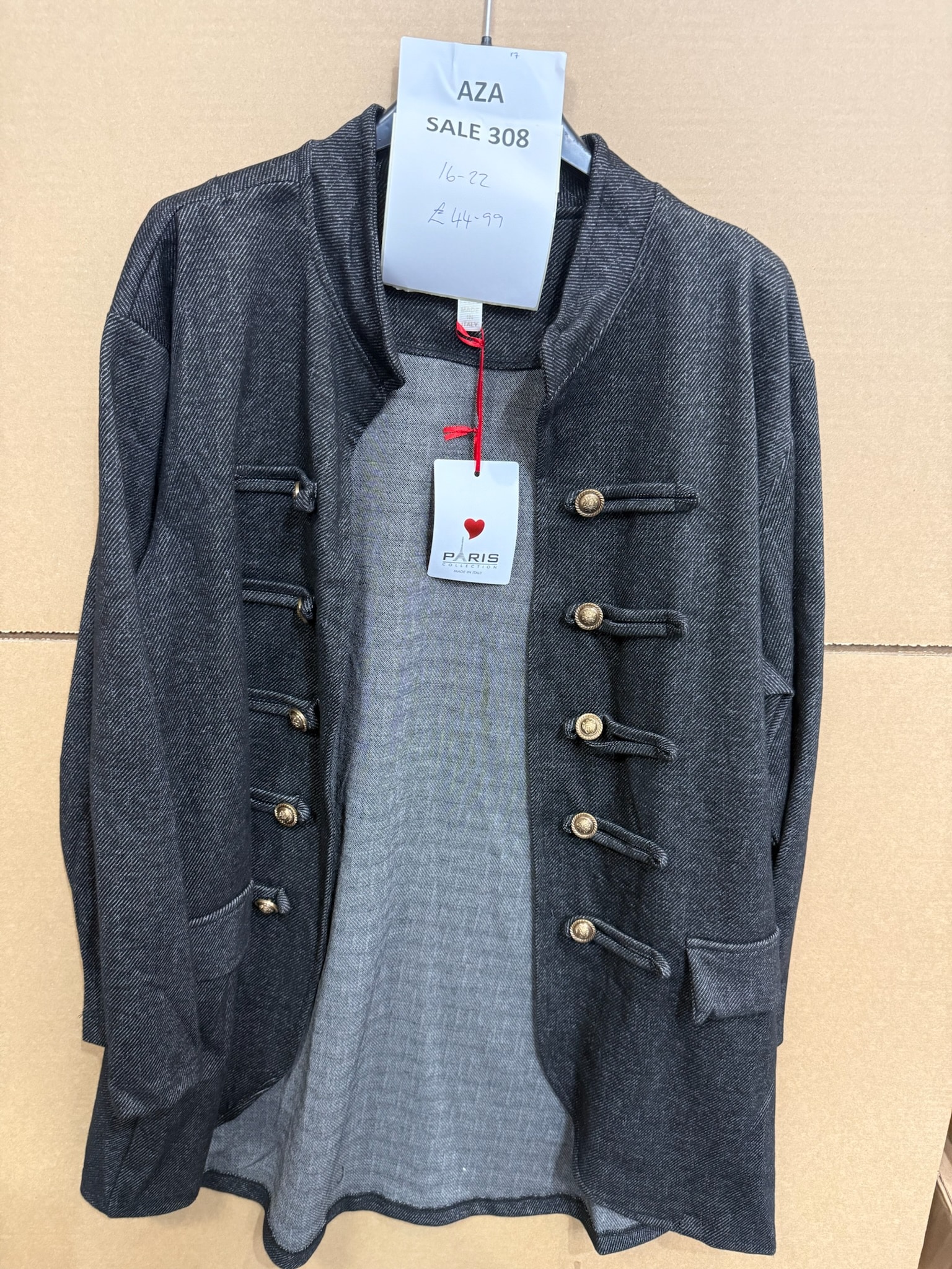 SALE 308 MILTARY TWEED STYLE JACKET 12-22 68CM PTP (NO RETURNS)