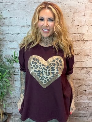 Cory Animal Heart long sleeved T- Shirt Best Fits 14-24