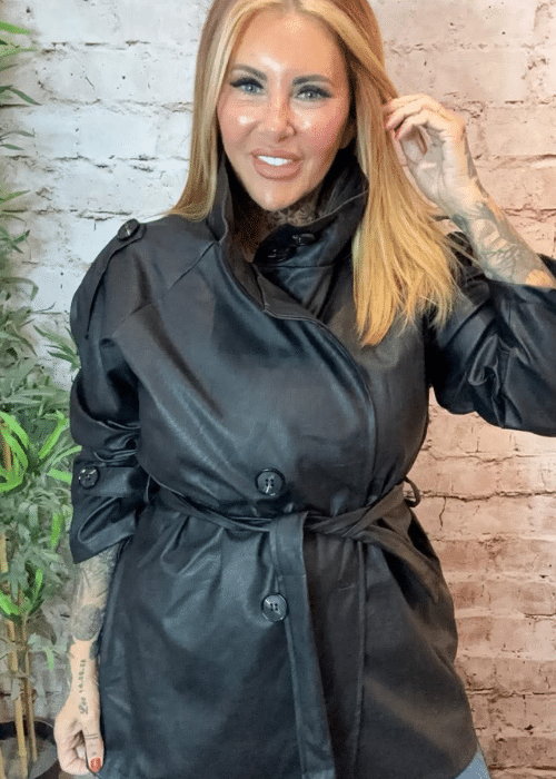 Jan Trench PU Coat best fits 16-24 - Image 2