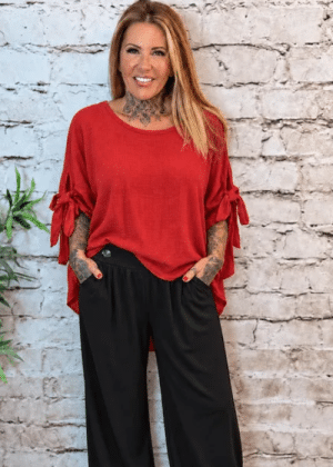 Mimi Tie Sleeve Top Best Fits 14-22