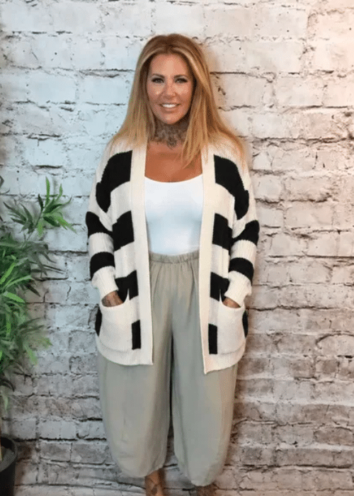 Jude over sized Stripey Cardigan Best Fits 16-26 - Image 4