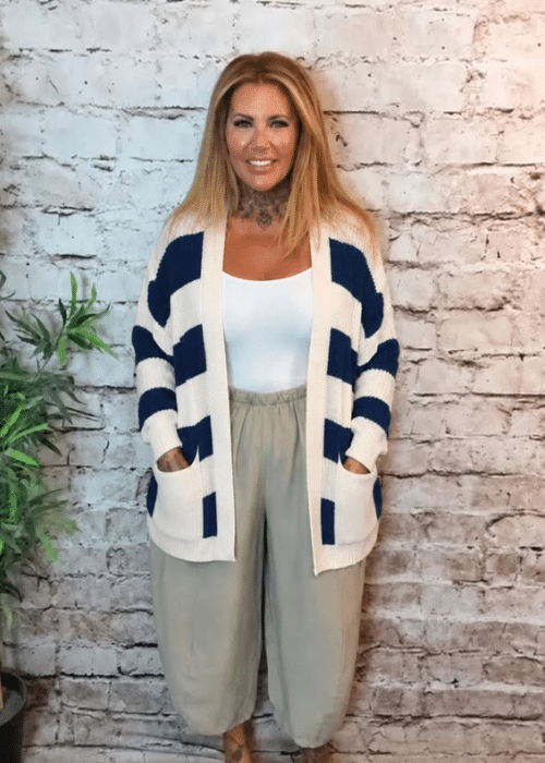 Jude over sized Stripey Cardigan Best Fits 16-26 - Image 3