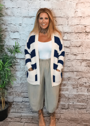 Jude over sized Stripey Cardigan Best Fits 16-26