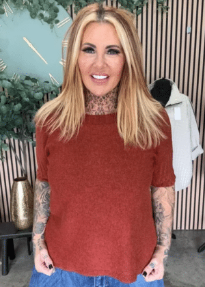 Annie Short Sleeve Round Neck Jumper best fits best fits 12-20