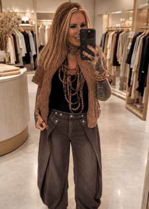 sale103 Brown Wrap Jeans 2 SIZES (No Returns)