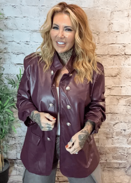 Larger PU Military Jacket 14-24