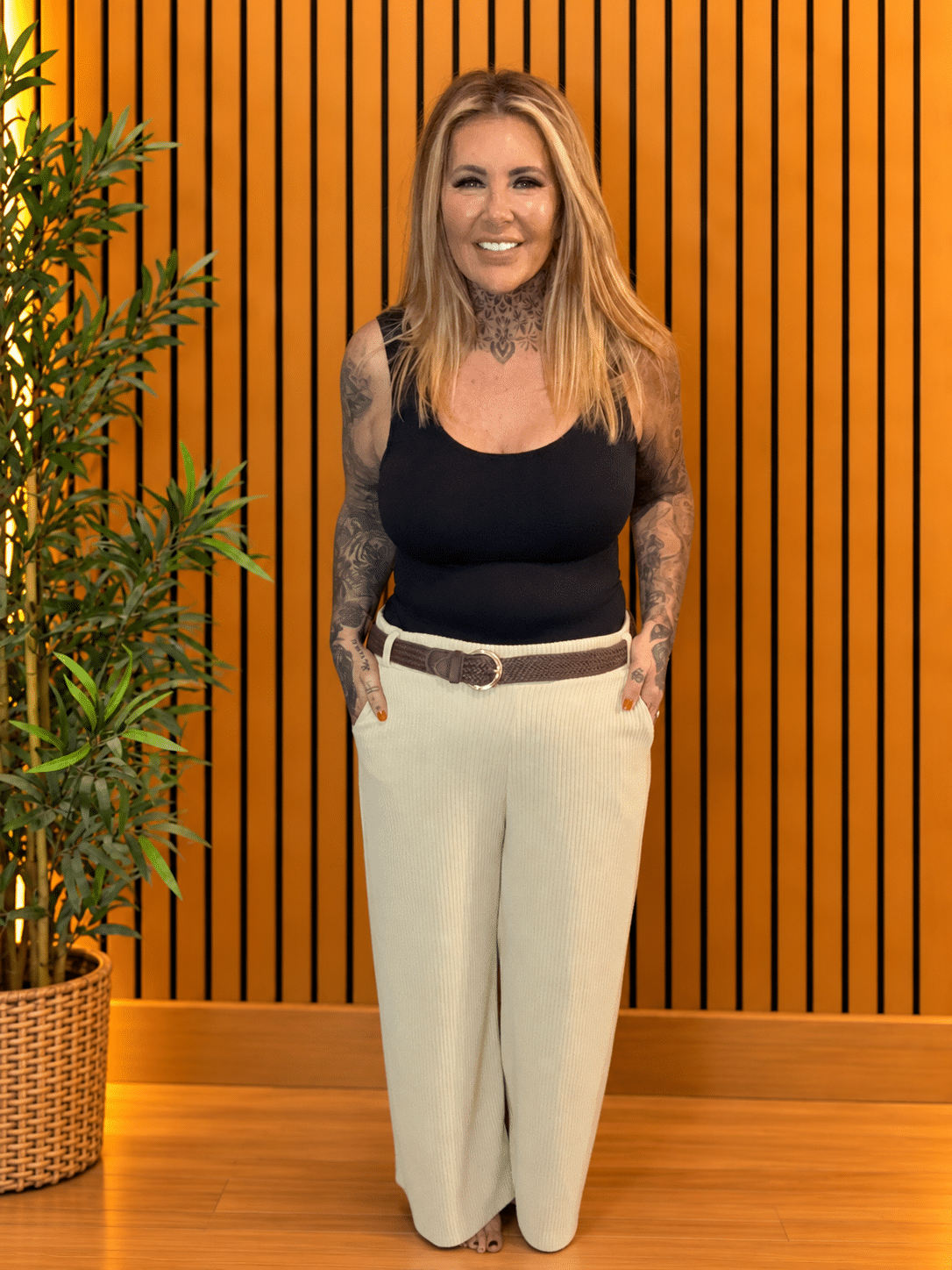 Sam Belted cord Wide Leg Trousers 12-20 - Image 7