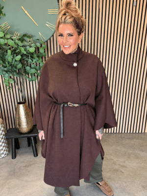 Beverly Long belted cape Coat best fits 16-26